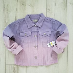 Girls Fall Jacket Cotton Denim Jeans Size M Pastel Purple